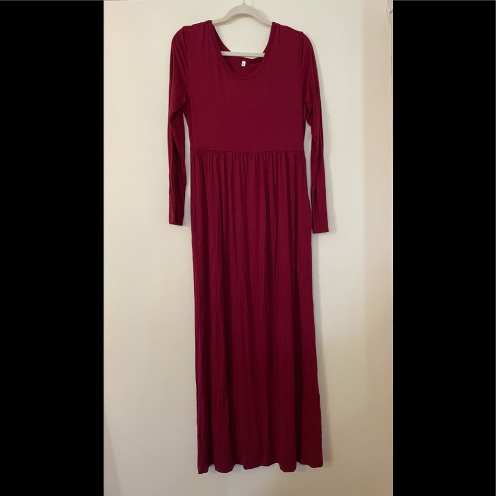 GRECERELLE Women's Long Sleeve Maxi Dress w Pockets